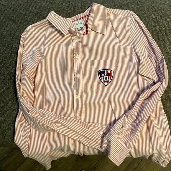 Claire & Charlie Boys Red Striped Shirt - Long Sleeves - Mickey Mouse main image 0